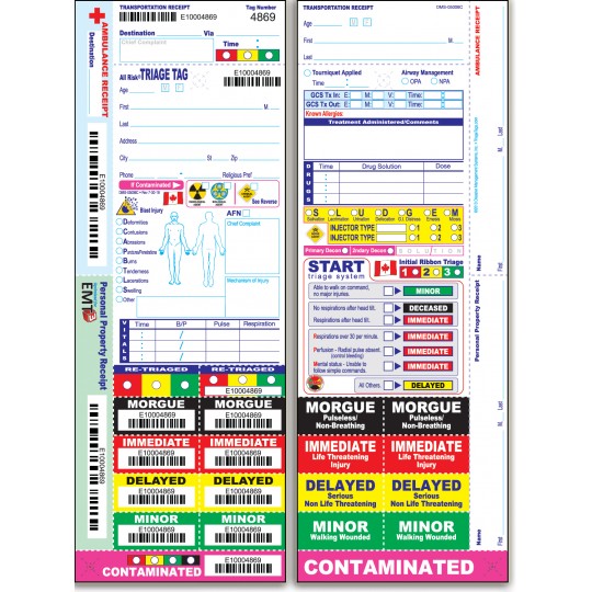All Risk® Triage Tags, Non-Wristband Series All Risk® Triage Tags, Non-Wristband Series