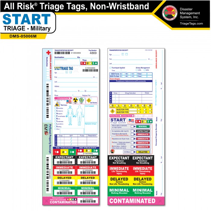 All Risk® Triage Tags, Non-Wristband Military Version All Risk® Triage Tags, Non-Wristband Military Version