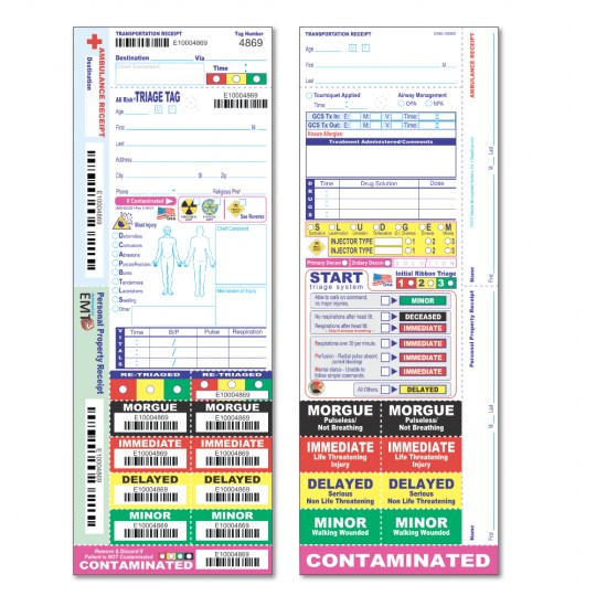 All Risk® Triage Tags, Non-Wristband
