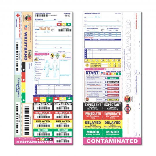 All Risk® Triage Tags with Patient Wristband Series All Risk® Triage Tags with Patient Wristband Series
