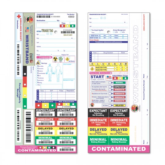 All Risk® Triage Tags with Patient Wristband Series All Risk® Triage Tags with Patient Wristband Series