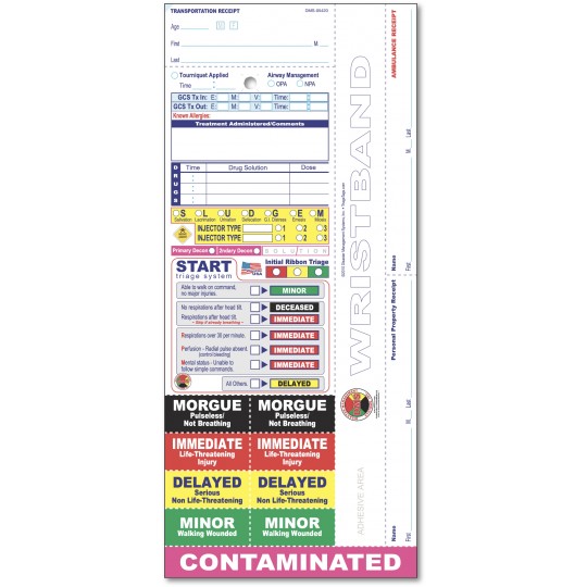 All Risk® Triage Tags with Patient Wristband Series All Risk® Triage Tags with Patient Wristband Series