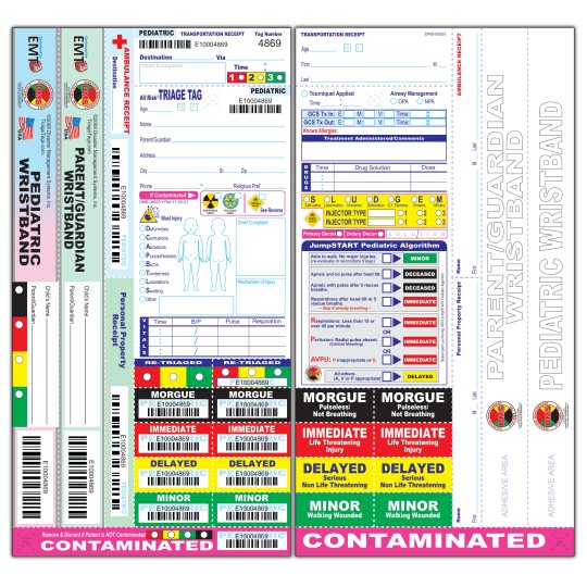 All Risk® Pediatric Triage Tags with Dual Wristbands