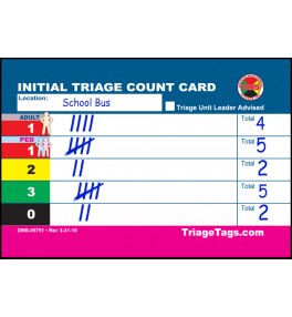 EMT3® Initial Triage Patient Count Card - Refill Pack