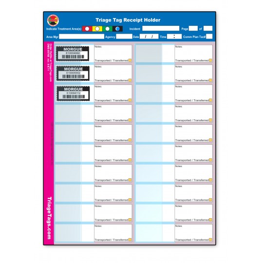 EMT3® Triage Tag Receipt Holder - Refill Pack EMT3® Triage Tag Receipt Holder - Refill Pack