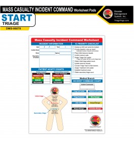Mass Casualty Incident Command Worksheet Pads - Pack of 4