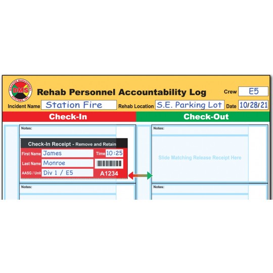 Fire REHAB Personnel Accountability Log Receipt Holder