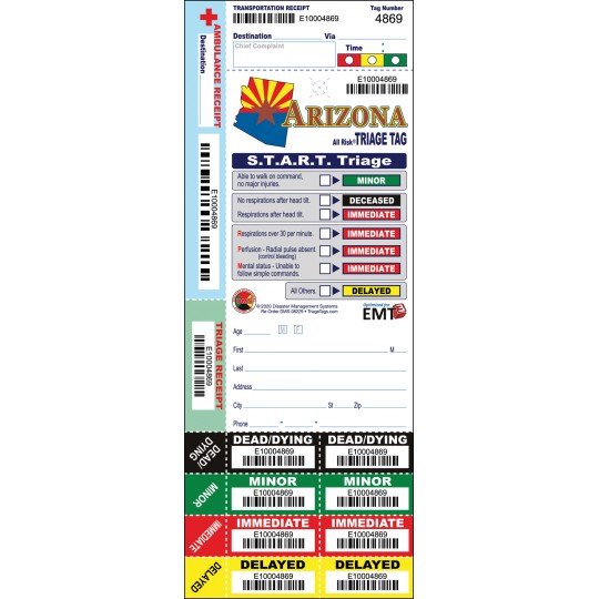 All Risk® Triage Tags - Arizona Version (RAMP & START Triage Available) All Risk® Triage Tags - Arizona Version (RAMP & START Triage Available)