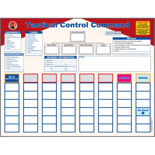 Tactical Control Magnetic Incident Command Board