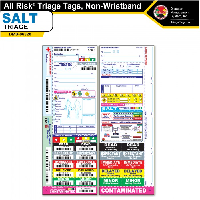 All Risk® SALT Triage Tag, Non-Wristband
