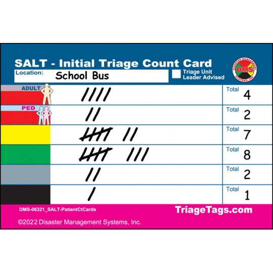 EMT3® SALT Initial Triage Patient Count Card - Refill Pack