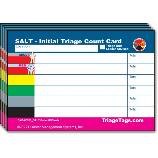 EMT3® SALT Initial Triage Patient Count Card - Refill Pack