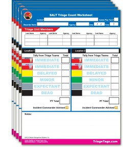 EMT3® SALT Triage Count Worksheet - Refill Pack