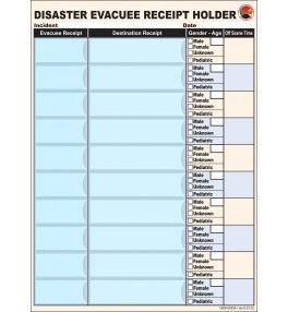 Disaster Evacuee Receipt Holder - Refill Pack