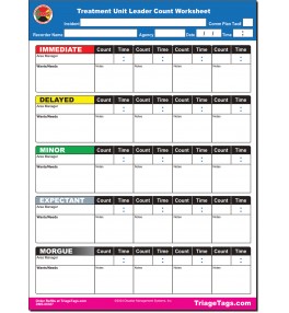 EMT3® SALT Treatment Unit Leader Count Worksheet - Refill Pack