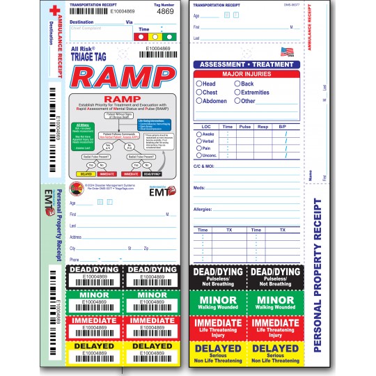 All Risk® RAMP Triage Tag, Non-Wristband