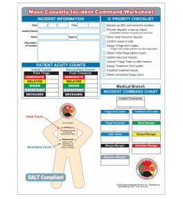 Mass Casualty Incident Command Worksheet Pads - Pack of 4