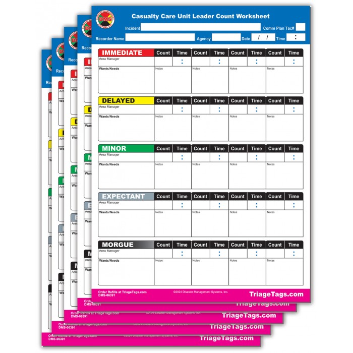 SRS® SALT Casualty Care Unit Leader Count Worksheet - Refill Pack SRS® SALT Casualty Care Unit Leader Count Worksheet - Refill Pack