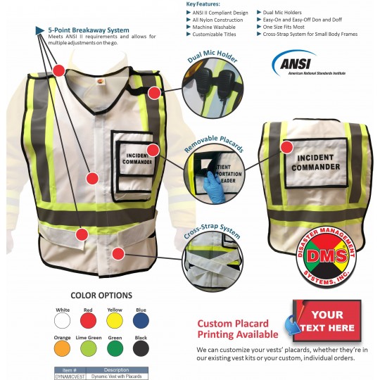 HICS 2014 Command Vest Kit - 76 Position for Large Hospitals