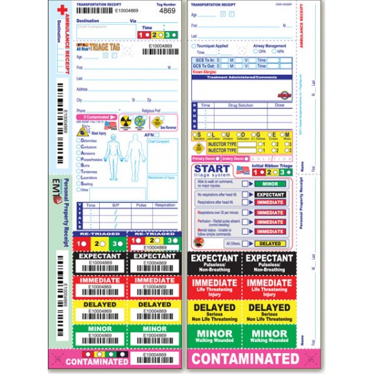 All Risk® Triage Tags, Non-Wristband