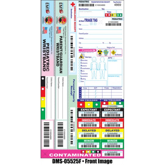 All Risk® Pediatric Triage Tags with Dual Wristbands