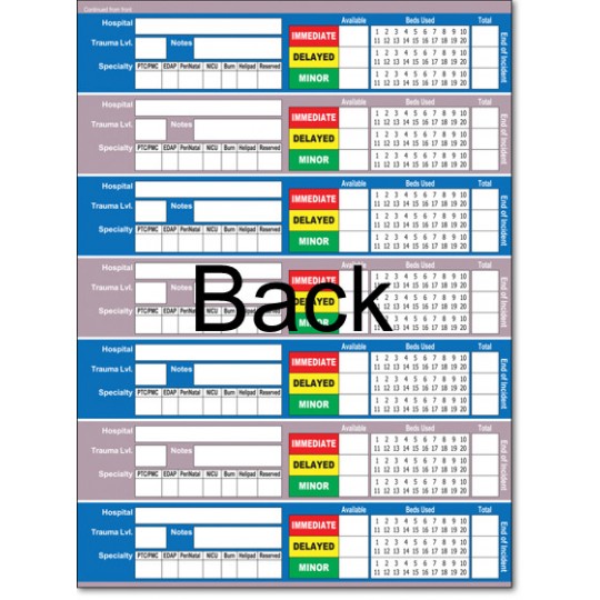 EMT3® Bed Availability Worksheet - Refill Pack