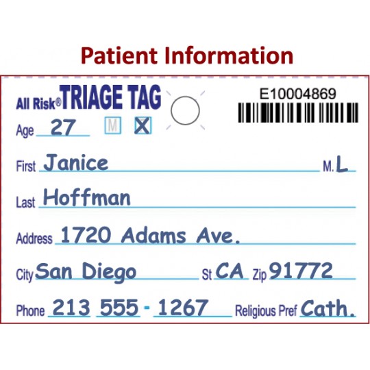 All Risk® Triage Tags with Patient Wristband