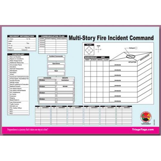 Multi-Story Fire Incident Command Worksheet Pad
