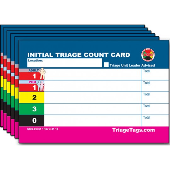 EMT3® START Initial Triage Patient Count Card - Refill Pack