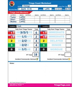 EMT3® Triage Count Worksheet - Refill Pack