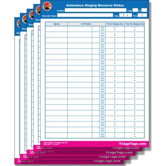 EMT3® Ambulance Staging Resource Form - Refill Pack