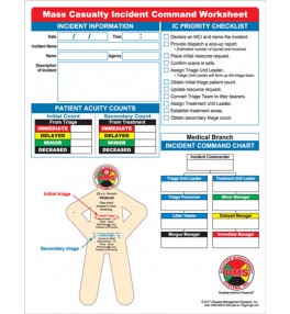Mass Casualty Incident Command Worksheet Pads - Pack of 4