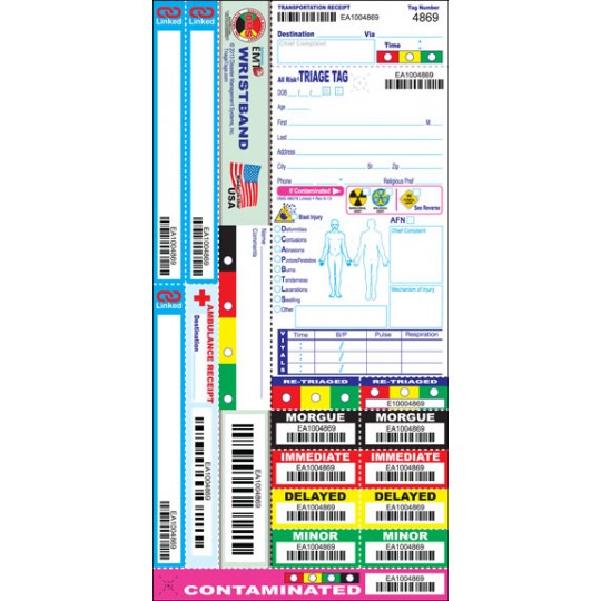 All Risk® Triage Tags w/ Linked Receipt System